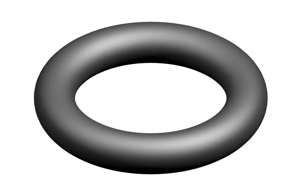Schwarzer O-Ring mit kreisförmigem Querschnitt, typischerweise aus Gummi oder einem ähnlichen Material, hergestellt von Bosch.